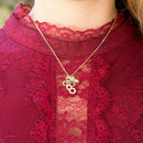 Honeycomb Bee Necklace | Sterling Silver, 14K Gold Plated Pendant