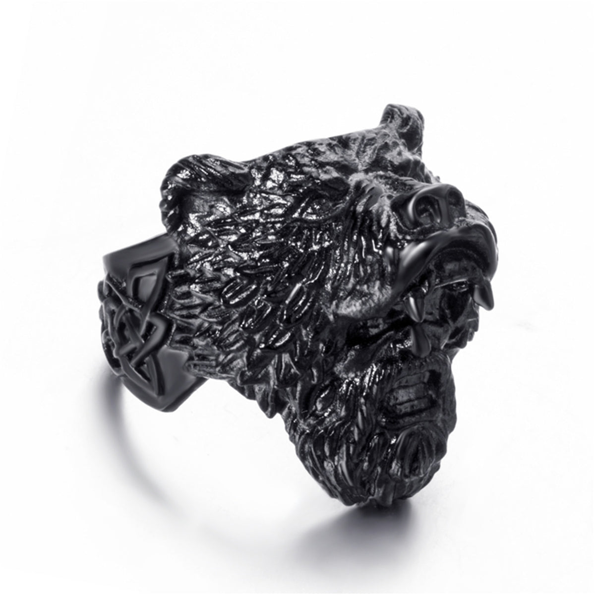 Berserker Ring Viking Warrior Ring Silver Black Jewelrify