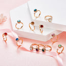 Spinner Birthstone Ring w/ Swarovski - Adjustable