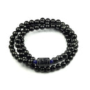 Black Natural Obsidian Bead Bracelet - 8mm Men
