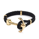 Braided Leather Anchor Bracelet for Men