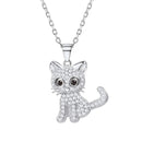 Cat Necklace Sterling Silver with CZ
