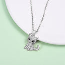 Cat Necklace Sterling Silver with CZ
