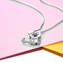 Cat Necklace Sterling Silver with CZ