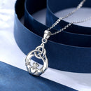 Celtic Knot Claddagh Necklace Sterling Silver | Irish Trinity Knot Pendant