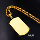 Dog Tag Cross Necklace Black Enamel