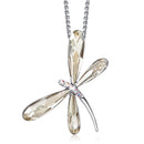 Dragonfly Necklace with Swarovski Stones - Womens Pendant
