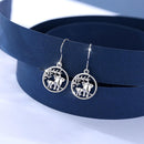 Elephant Earrings Sterling Silver | Womens French Wire Drop Earrings