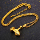 Workout Dumbbell Pendant Necklace