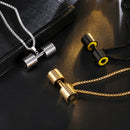Dumbbell Necklace Stainless Steel - Silver, Gold, Black