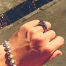 Mens Eagle Ring Sterling Silver Adjustable