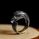 Mens Eagle Ring Sterling Silver Adjustable
