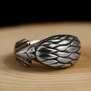 Mens Eagle Ring Sterling Silver Adjustable