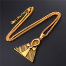 Gold Ankh Necklace w/ Egyptian Pyramid