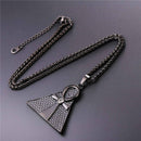 Black Ankh Cross Necklace w/ Egyptian Pyramid