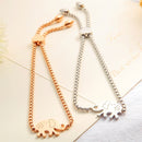 Elephant Charm Bracelet Steel Adjustable