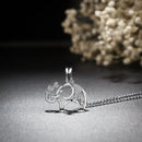 Elephant Necklace in Sterling Silver | Elephant Pendant with Lab Diamonds