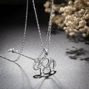Elephant Necklace in Sterling Silver | Elephant Pendant with Lab Diamonds