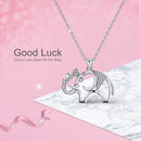 Elephant Necklace in Sterling Silver | Elephant Pendant with Lab Diamonds
