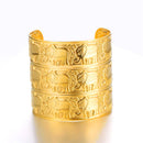 Elephant Cuff Bracelet Stainless Steel Gold