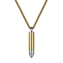 Engraved Bullet Necklace | Urn Bullet Pendant for Ashes - Gold