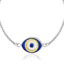 Evil Eye Bracelet Sterling Silver - Adjustable, Bolo