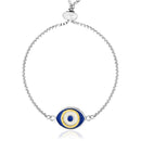 Evil Eye Bracelet Sterling Silver - Adjustable, Bolo