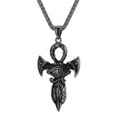 Eye of Horus Ankh Necklace - Black