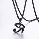 Black Eye of Horus Necklace Egyptian Pendant