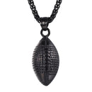 Football Necklace - Mens Football Chain Pendant Stainless Steel