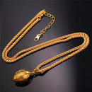 Football Necklace - Mens Football Chain Pendant Stainless Steel