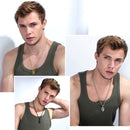 Football Necklace - Mens Football Chain Pendant Stainless Steel