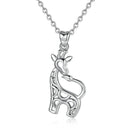 Giraffe Necklace Sterling Silver Pendant