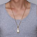 Gold Plug Necklace Iced Out | Hip Hop Plug Pendant