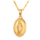 Gold Virgin Mary Necklace Pendant
