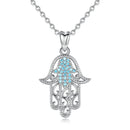 Hamsa Necklace Sterling Silver | Hamsa Hand Pendant