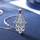 Hamsa Necklace Sterling Silver | Hamsa Hand Pendant