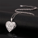 Silver Heart Locket Necklace - Photo Locket Pendant