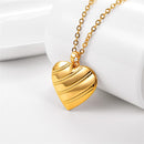 Gold Heart Locket Necklace - Photo Locket Pendant