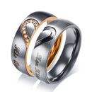 Heart Matching Rings for Couples - King - Queen