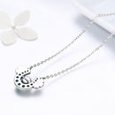 Horseshoe Necklace Sterling Silver Freshwater Pearl Green CZ