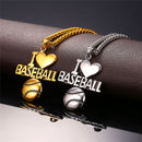 I Love Baseball Necklace Pendant