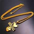 I Love Baseball Necklace - Gold Chain