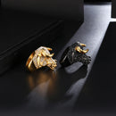 Mens Iced Out Bull Ring Bling - Gold