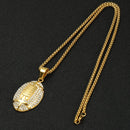 Iced Out Football Necklace Gold