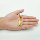 Iced Out Football Necklace Gold