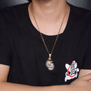 Gold Boxing Glove Necklace Iced Out