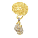 Gold Boxing Glove Necklace Iced Out