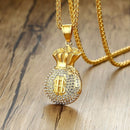 Iced Out Hip Hop Money Bag Bling