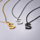 S Initial Necklace | Letter Pendant - Simple
